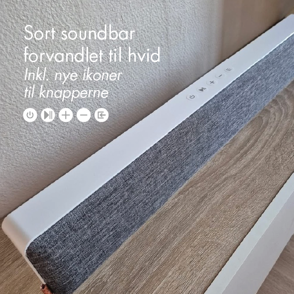 Soundbar forvandlet fra sort til hvid